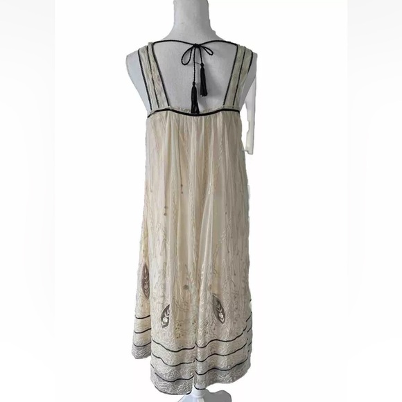 Sundance Women's Mesh  Ivory Lace Embroidered Dress Sleeveless Boho Size 8 - Picture 2 of 12